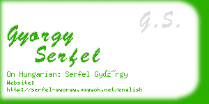 gyorgy serfel business card